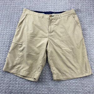 Tommy Hilfiger Khaki Shorts Chino Men 33 Brown Zip Pocket Casual Outdoor Preppy